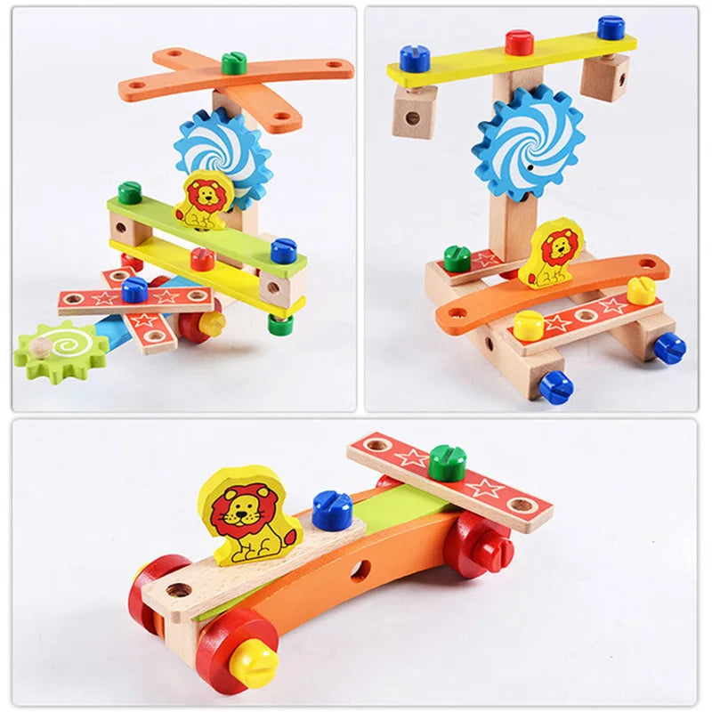 Wooden Assembly Chair Toy - Montessori Educational Tool for Kids