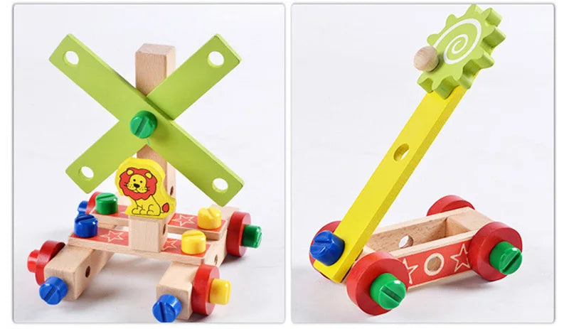 Wooden Assembly Chair Toy - Montessori Educational Tool for Kids