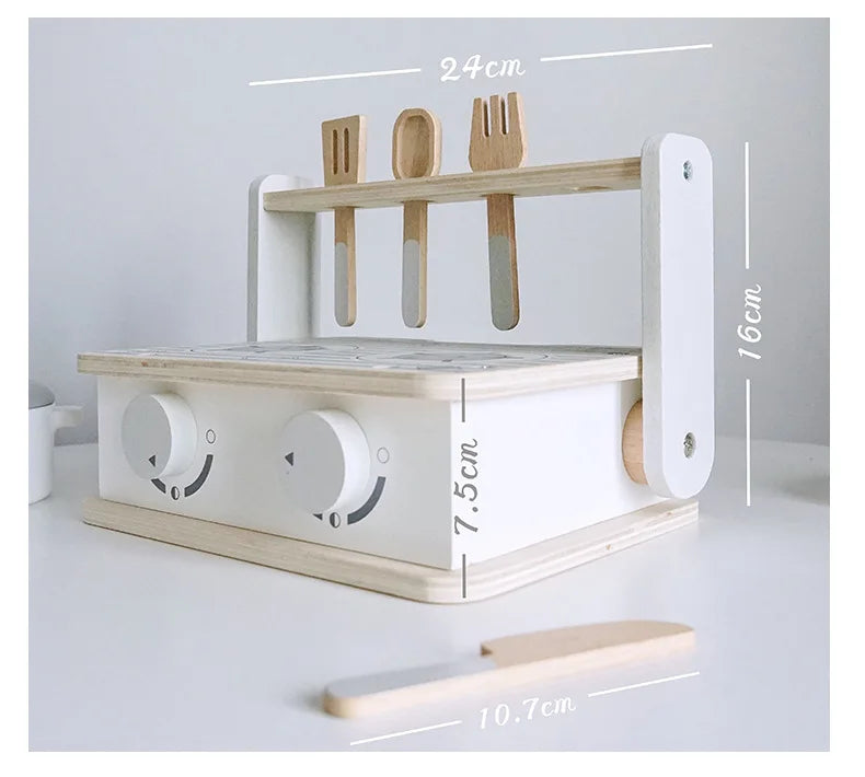 Simulation Wooden BBQ Toy Set - Fun Role-Playing and Educational Cooking Playset for Kids