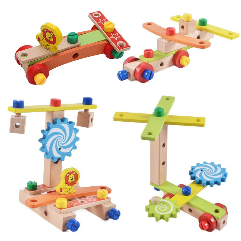 Wooden Assembly Chair Toy - Montessori Educational Tool for Kids