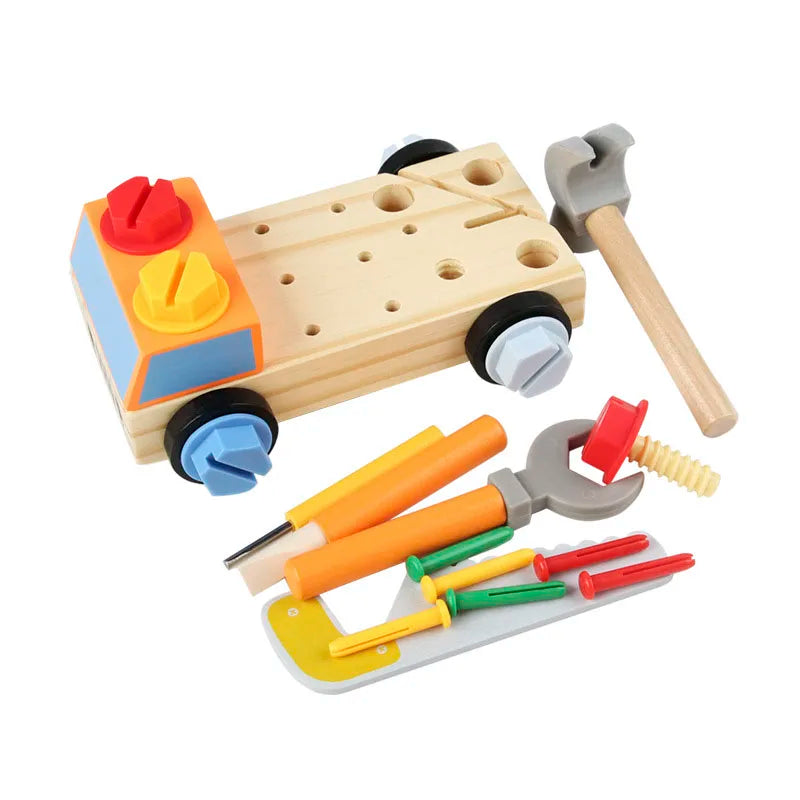 Montessori Wooden Screw Nut Toy Car: Hands-On Learning Toy for Fine Motor Skills and Practical Life Training