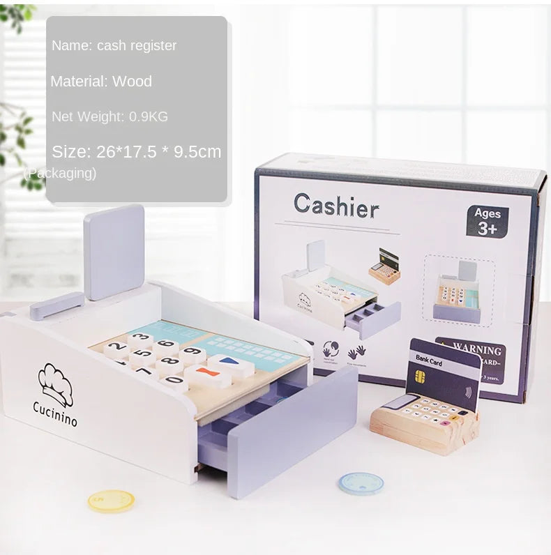 Mini Wooden Kitchen Cooking Toy Set - Pretend Play