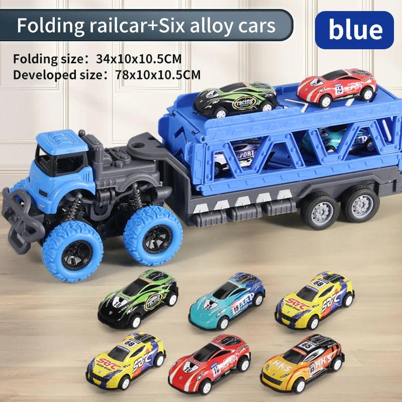 Ejection Car Carrier Truck – Transformable Playset for Kids