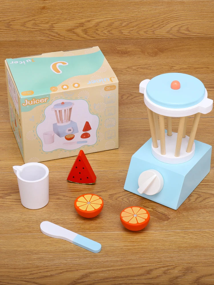 Wooden Kitchen Pretend Play Toy - Simulation Wooden Juicer