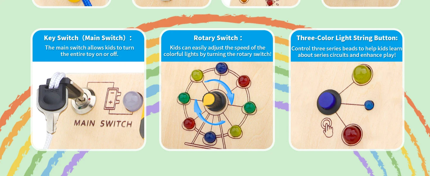 Montessori LED Busy Board – Fun and Educational Toy for Toddlers