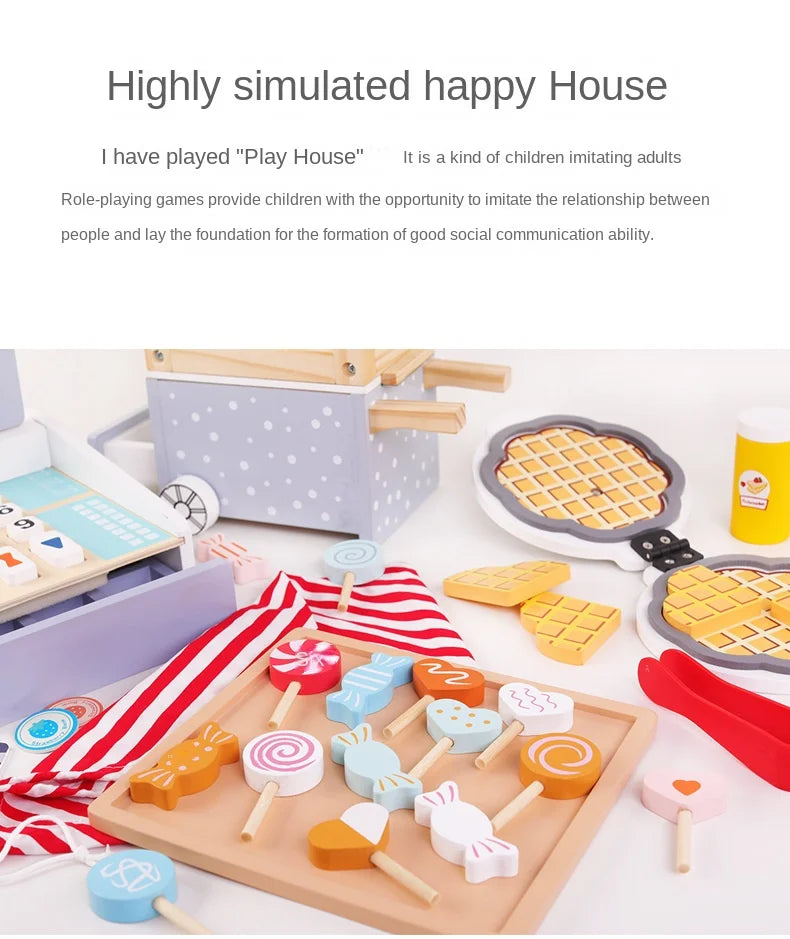 Mini Wooden Kitchen Cooking Toy Set - Pretend Play