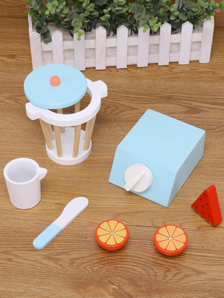 Wooden Kitchen Pretend Play Toy - Simulation Wooden Juicer