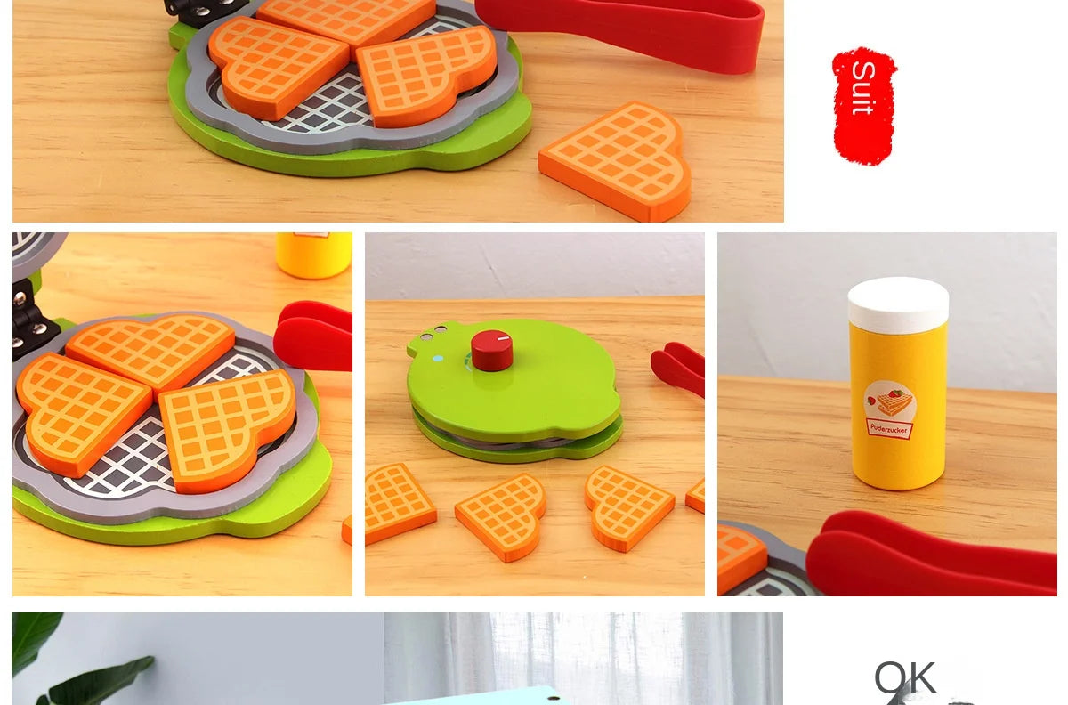 Mini Wooden Kitchen Cooking Toy Set - Pretend Play