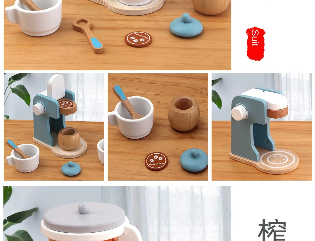 Mini Wooden Kitchen Cooking Toy Set - Pretend Play