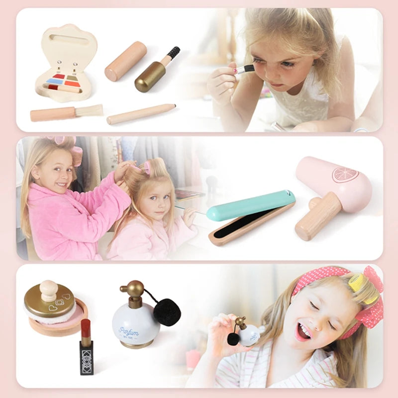 Girls Wooden Simulation Makeup Set