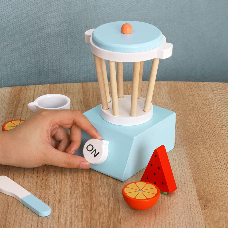 Wooden Kitchen Pretend Play Toy - Simulation Wooden Juicer