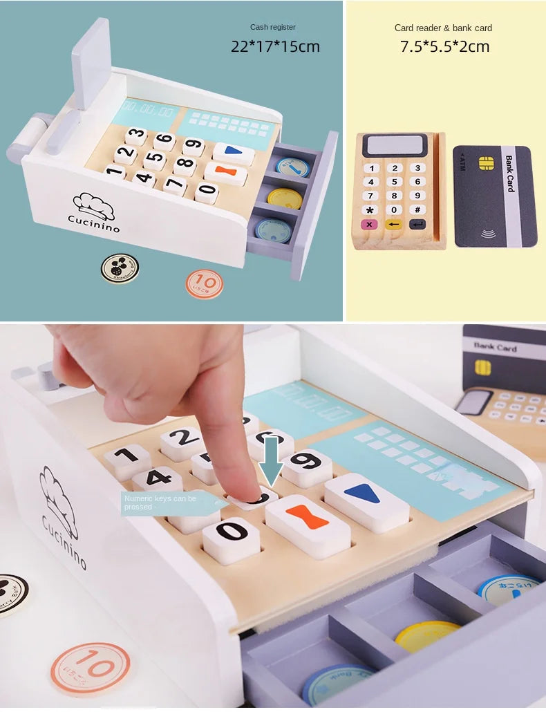 Mini Wooden Kitchen Cooking Toy Set - Pretend Play