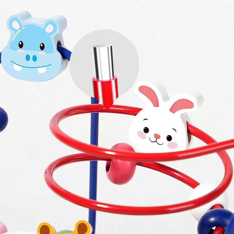 Montessori Wooden Roller Coaster Bead Maze - Toddler Early Learning Educational Math Puzzle Toy for Children