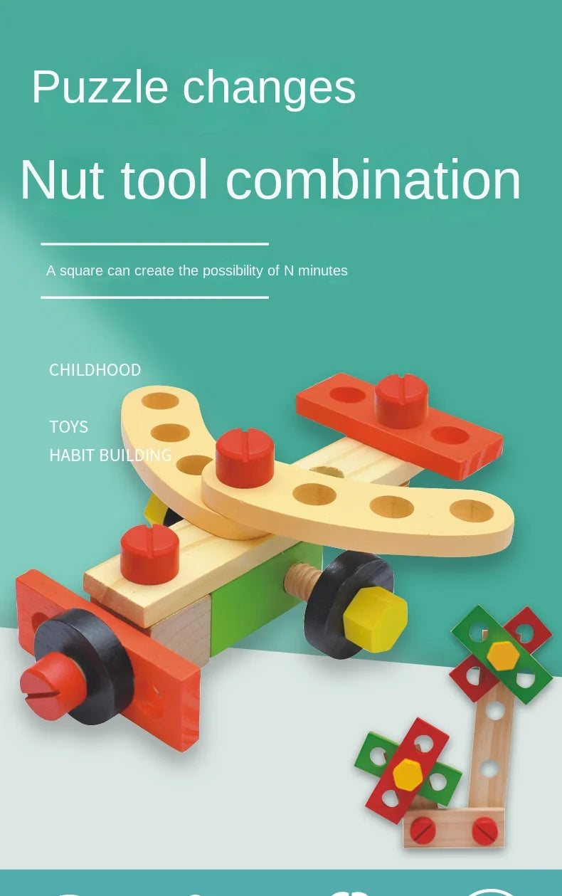 Simulation wooden disassembly toys and repair tools