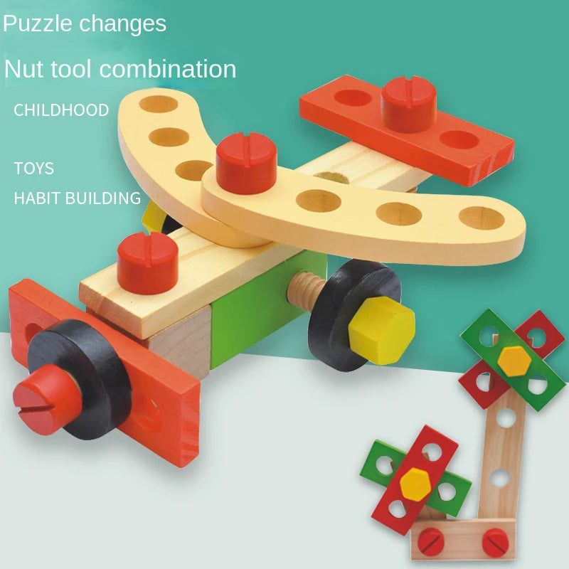 Simulation wooden disassembly toys and repair tools