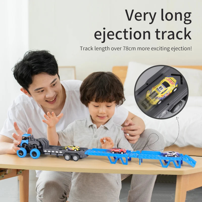 Ejection Car Carrier Truck – Transformable Playset for Kids
