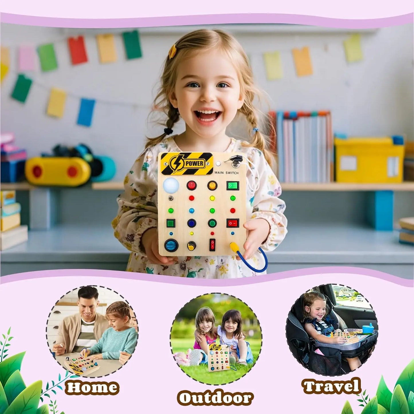 Montessori LED Busy Board – Fun and Educational Toy for Toddlers