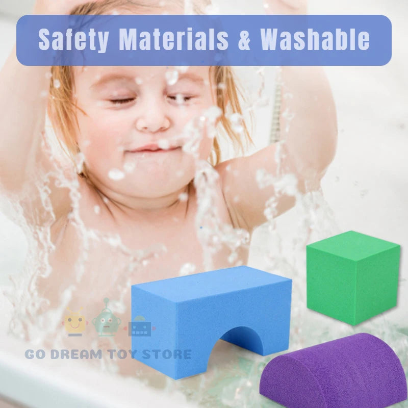 Soft Building Blocks Set - 46 blocks (Random Colors and 11 Shapes)