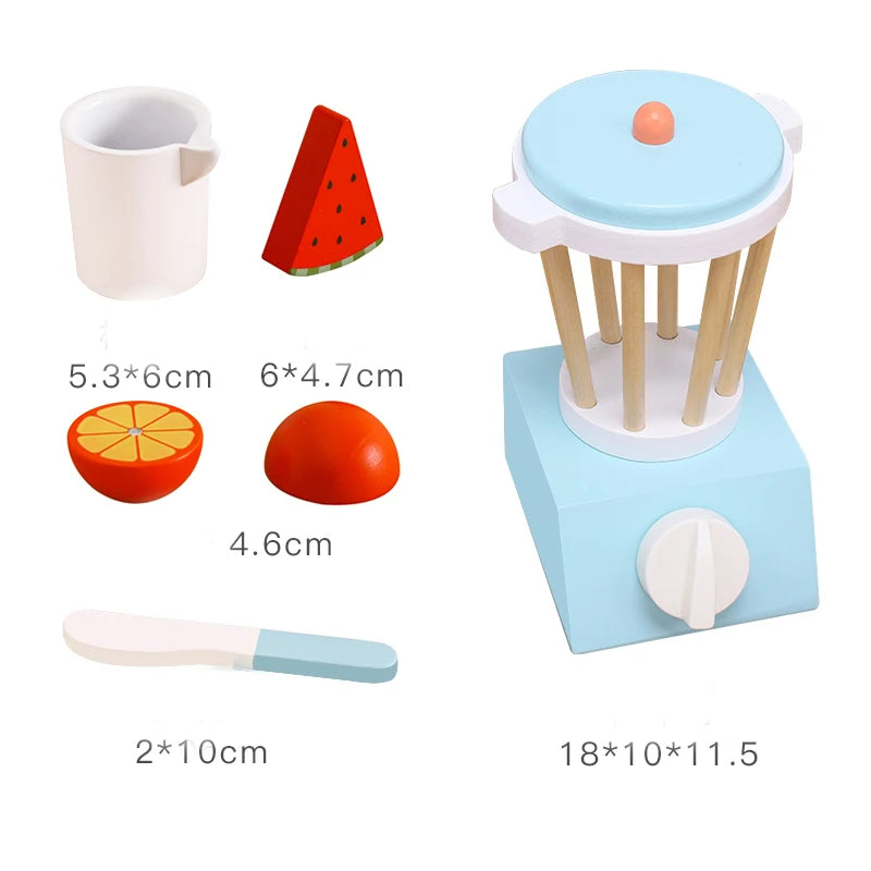 Wooden Kitchen Pretend Play Toy - Simulation Wooden Juicer