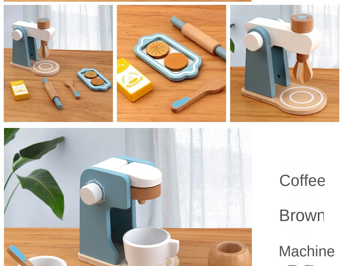 Mini Wooden Kitchen Cooking Toy Set - Pretend Play