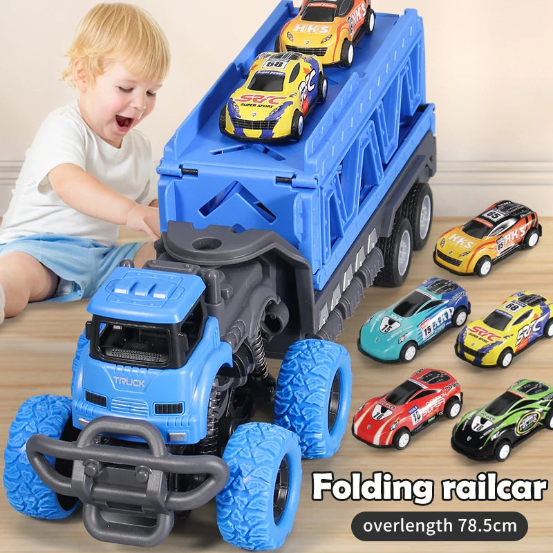 Ejection Car Carrier Truck – Transformable Playset for Kids