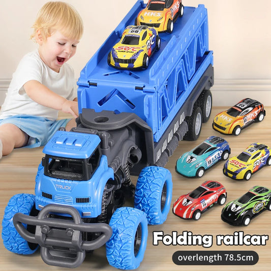 Ejection Car Carrier Truck – Transformable Playset for Kids