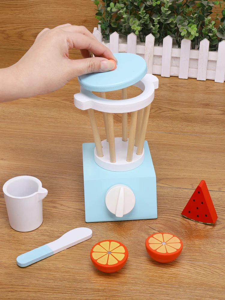 Wooden Kitchen Pretend Play Toy - Simulation Wooden Juicer