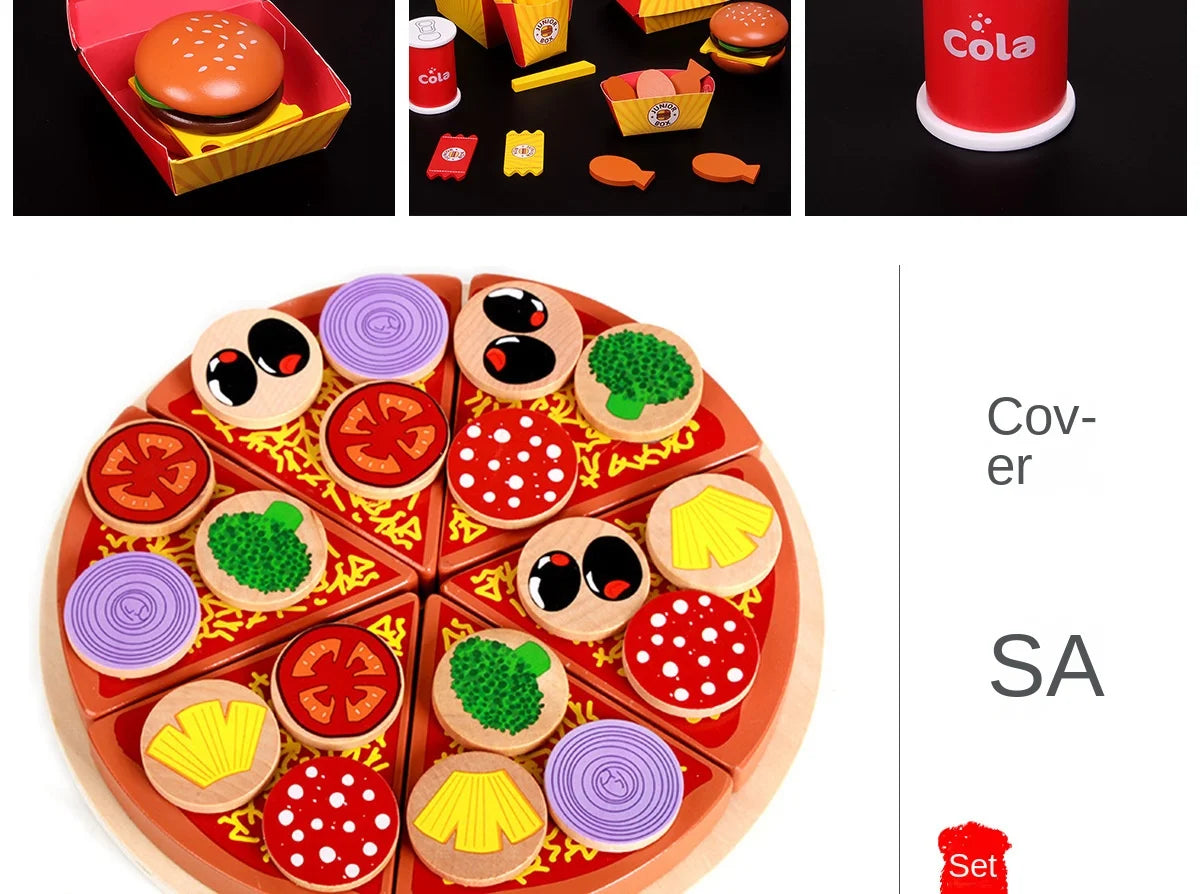 Mini Wooden Kitchen Cooking Toy Set - Pretend Play