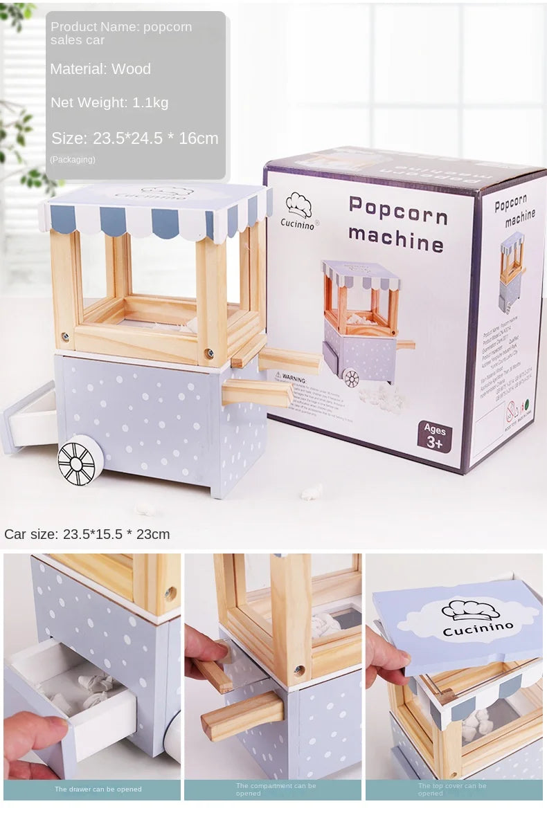 Mini Wooden Kitchen Cooking Toy Set - Pretend Play