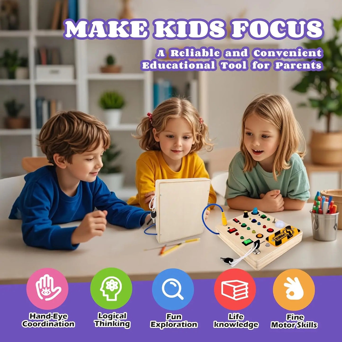 Montessori LED Busy Board – Fun and Educational Toy for Toddlers