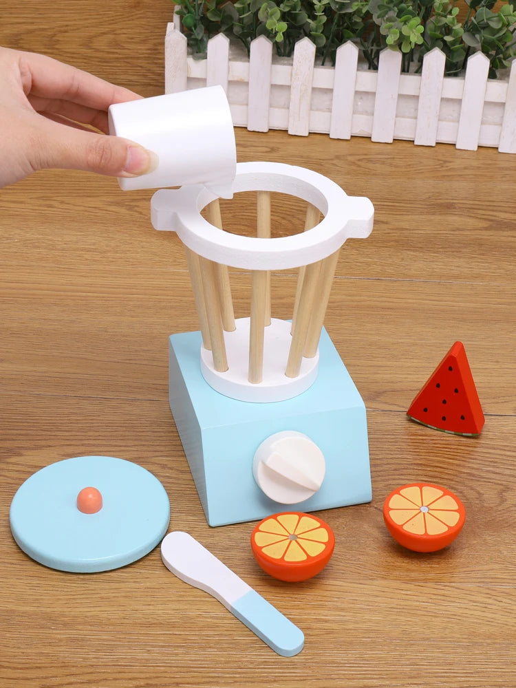 Wooden Kitchen Pretend Play Toy - Simulation Wooden Juicer