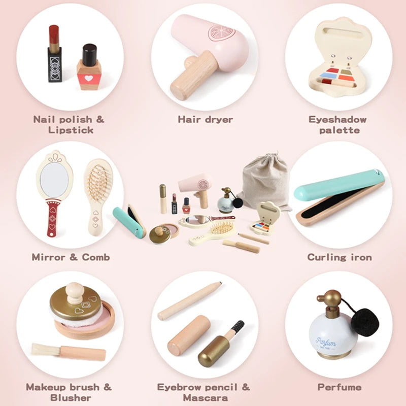Girls Wooden Simulation Makeup Set