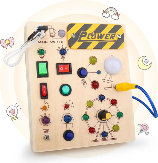 Montessori LED Busy Board – Fun and Educational Toy for Toddlers