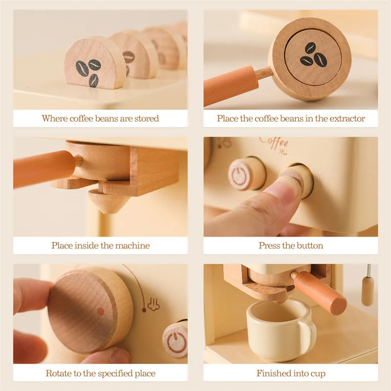 Wooden Simulation Coffee Machine