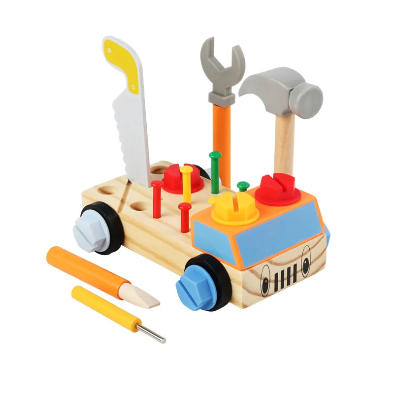 Montessori Wooden Screw Nut Toy Car: Hands-On Learning Toy for Fine Motor Skills and Practical Life Training