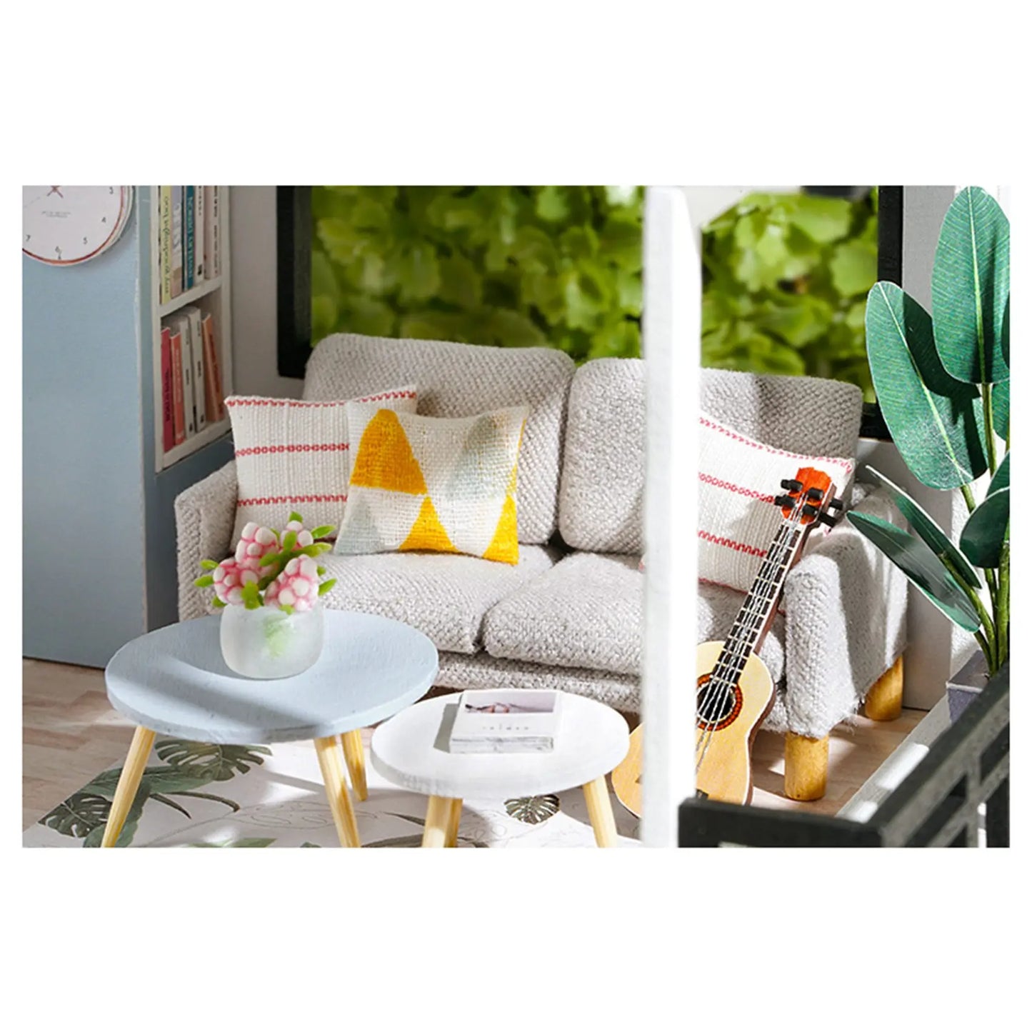 Nordic Style DIY Wooden Dollhouse Kit – Miniature Duplex Model with Furniture for Kids' Pretend Play Assembly