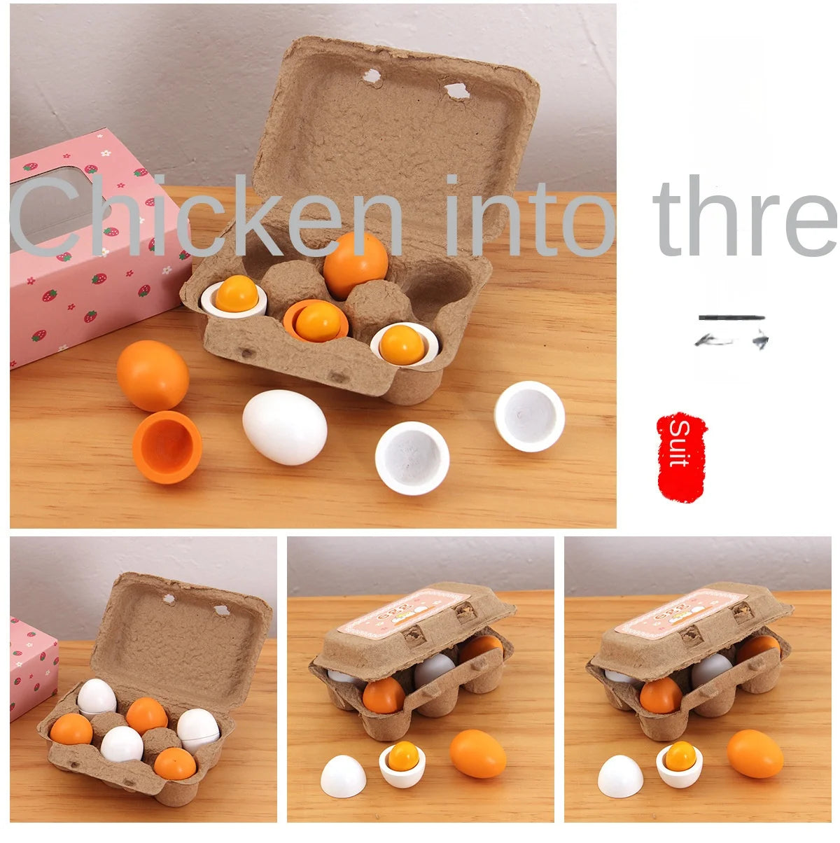 Mini Wooden Kitchen Cooking Toy Set - Pretend Play