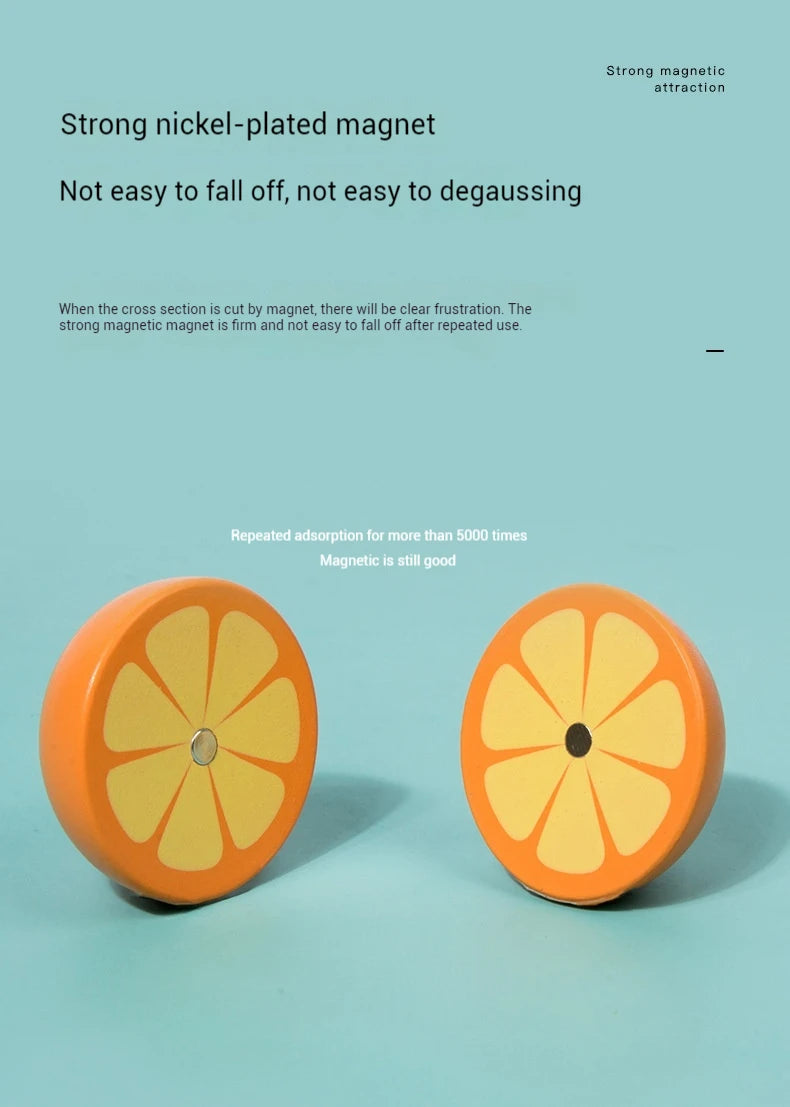 Wooden Fruit Cutting Stimulation Toy Set - Pretend Play Kitchen for Kids