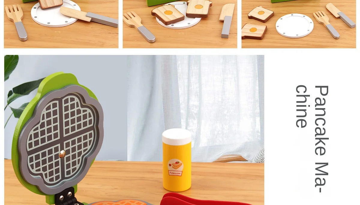 Mini Wooden Kitchen Cooking Toy Set - Pretend Play