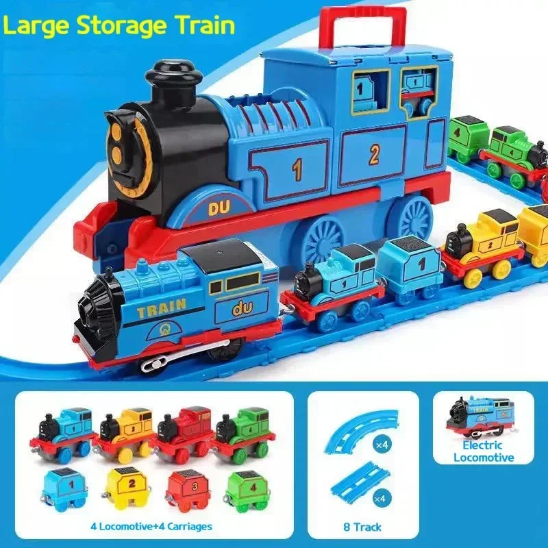 Thomas and Friends Rail Train Suit Racing Track Orbital Set Big Size Train Storage Box Toy Casting Alloy Model Children Toy Gift