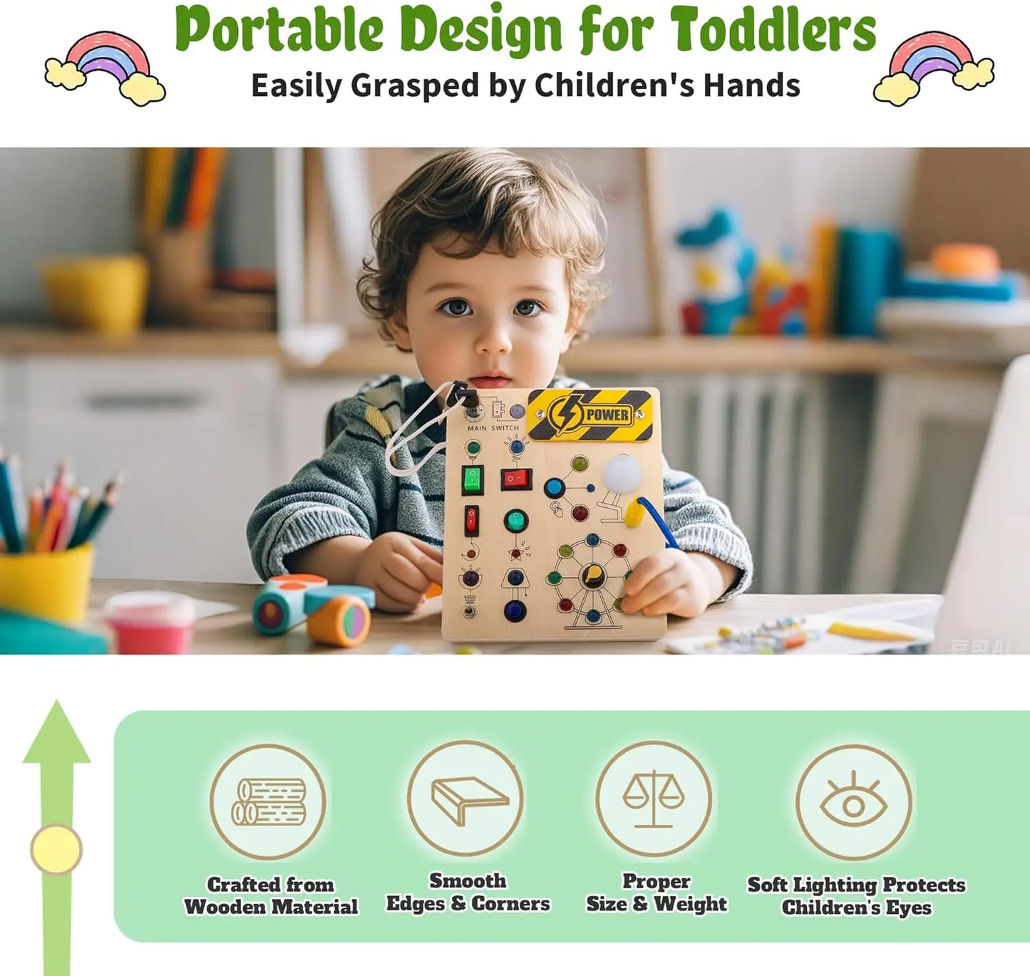 Montessori LED Busy Board – Fun and Educational Toy for Toddlers