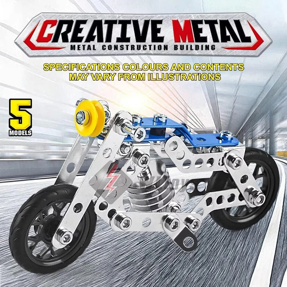 Motorcycle Erector Set – Metal Building Construction Kit for Kids
