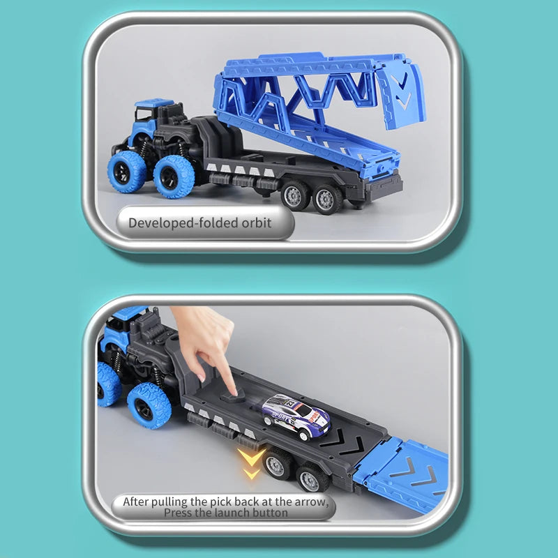 Ejection Car Carrier Truck – Transformable Playset for Kids