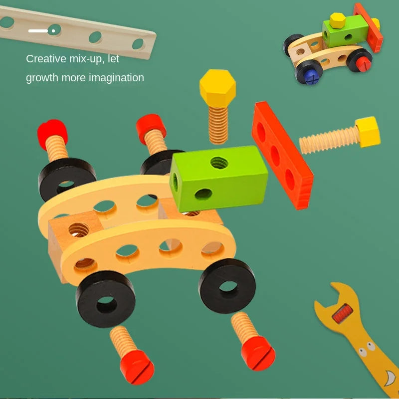 Simulation wooden disassembly toys and repair tools