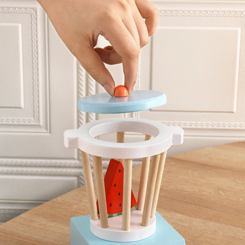 Wooden Kitchen Pretend Play Toy - Simulation Wooden Juicer