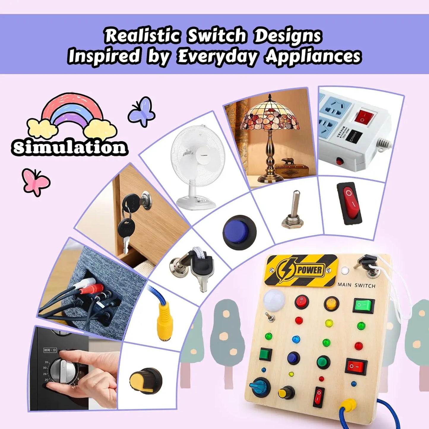 Montessori LED Busy Board – Fun and Educational Toy for Toddlers