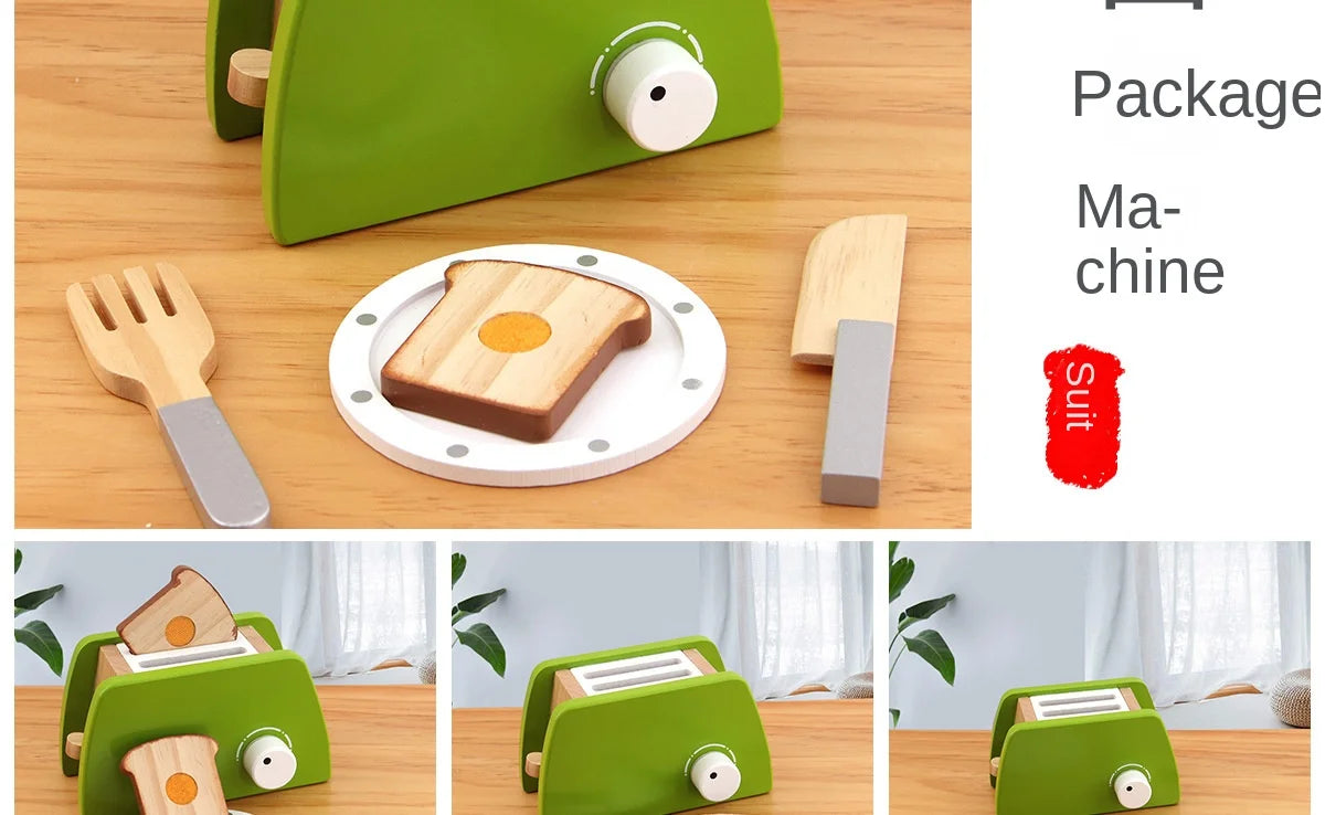 Mini Wooden Kitchen Cooking Toy Set - Pretend Play