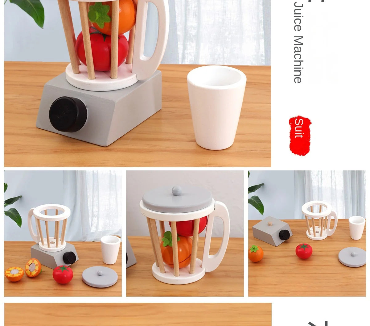 Mini Wooden Kitchen Cooking Toy Set - Pretend Play